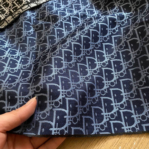 Designer Inspired Dior Fabric Blue on Navy