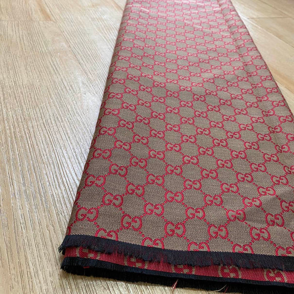 G15 Jacquard Fabric Red on Khaki