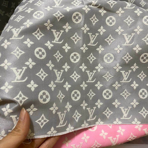 Designer Inspired LV Fabric Grey by the yard