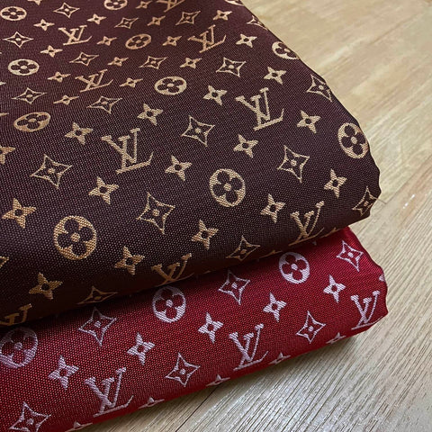 Designer Inspired LV fabric red and brown