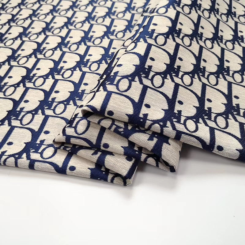 Designer Inspired Navy Dior Fabric by the yard - FabricViva 