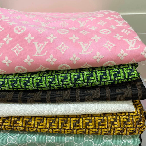 Designer Inspired LV Fabric Pink by the yard