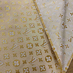 LV Fabric Gold on Beige by the yard