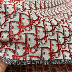 Dior Jacquard Fabric Designer Inspired Fabric Red