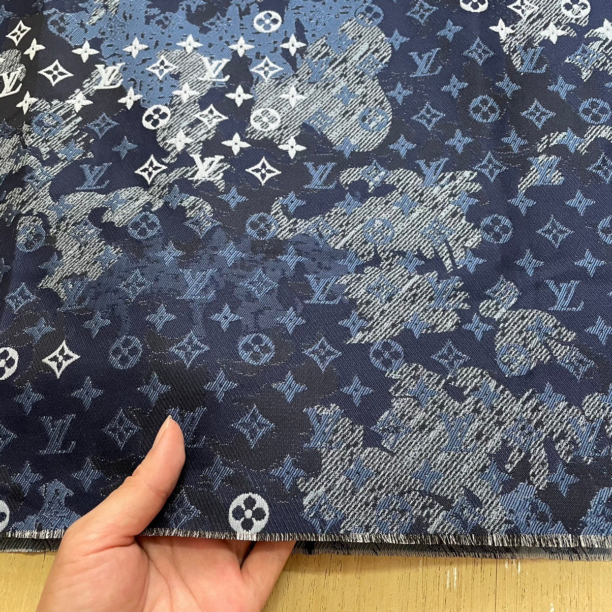 LV Jacquard Fabric Camouflage Navy