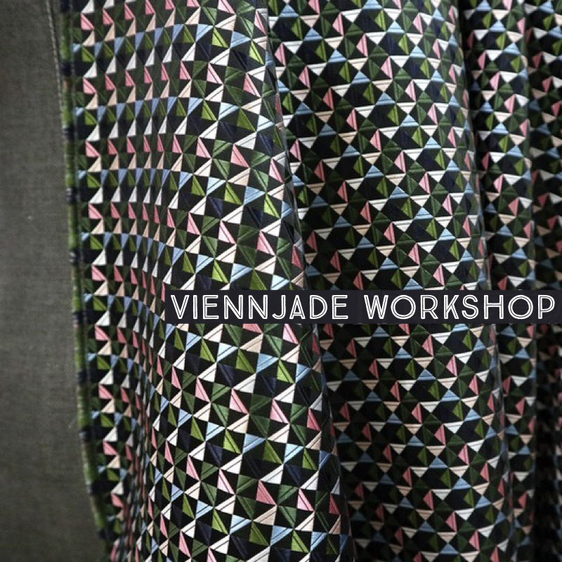 Plaid Jacquard Fabric Green Tone Brocade Fabric - FabricViva
