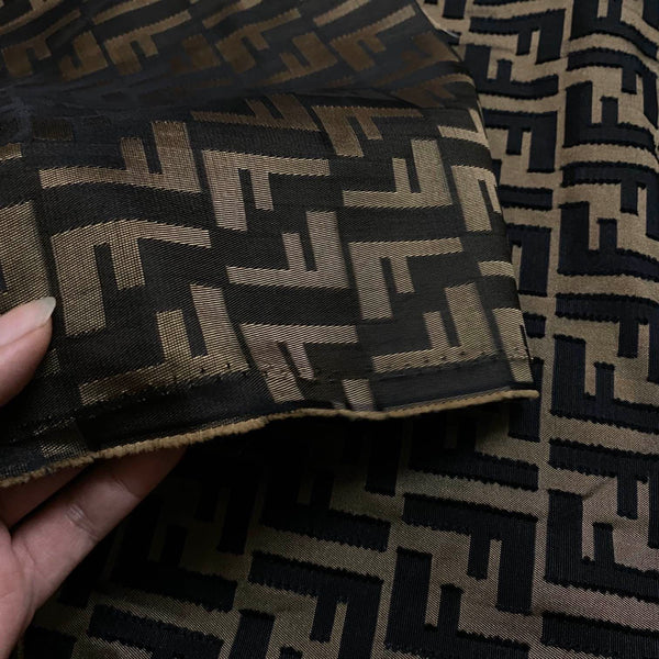 F05 Designer Inspired 3D Jacquard Fabric Brown