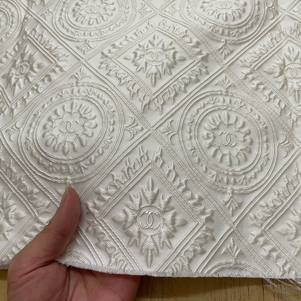 C04 Jacquard Fabric 3D Pearl White