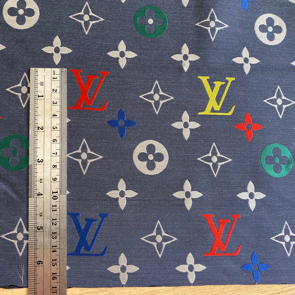 Designer Inspired LV Fabric blue by the yard