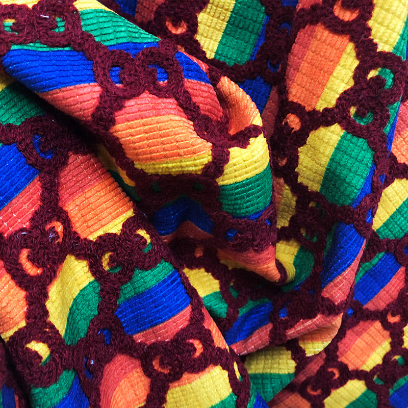 Gucci Rainbow Printed GG Fabric Fashion Fabric - FabricViva