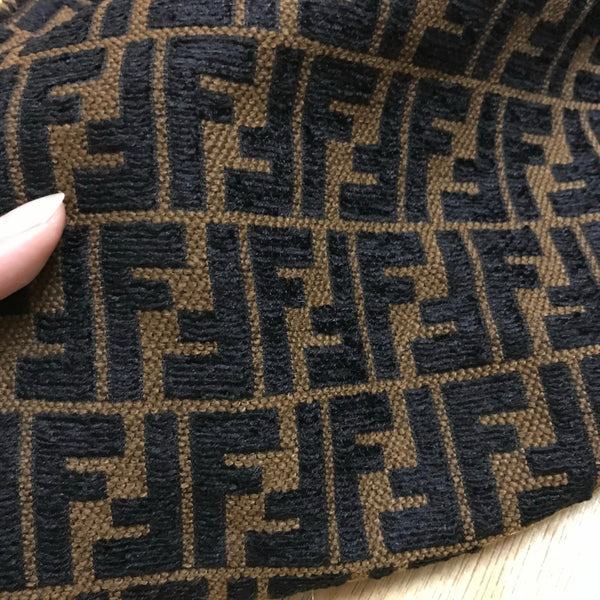 Designer Inspired Fendi Fabric Brown