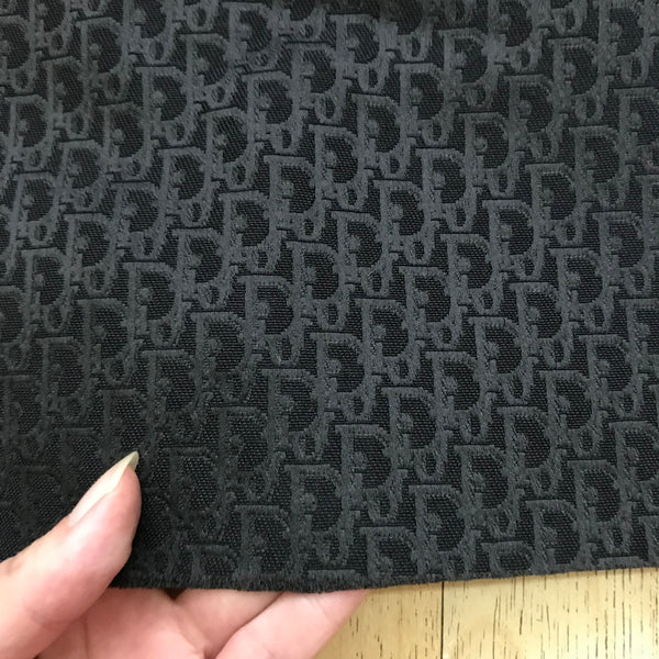 Dior Mini Monogram Jacquard Fabric Black on Black - FabricViva 