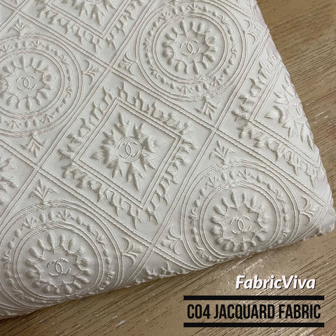 C04 Jacquard Fabric 3D Pearl White