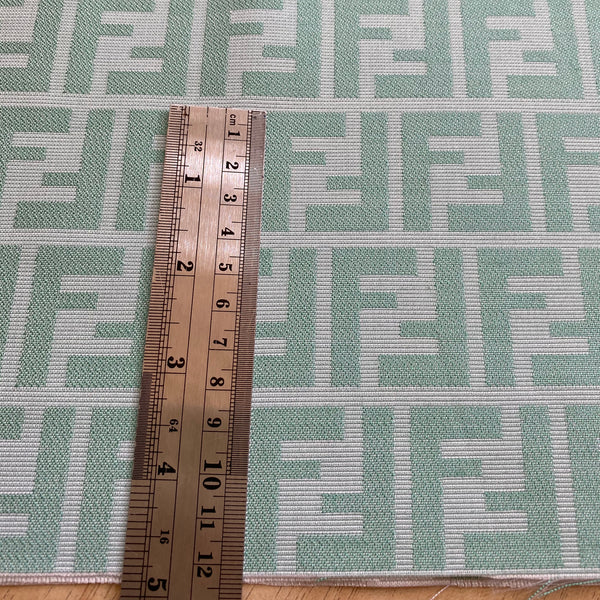 Designer Inspired Fendi Fabric FF fabric Mint by the yard