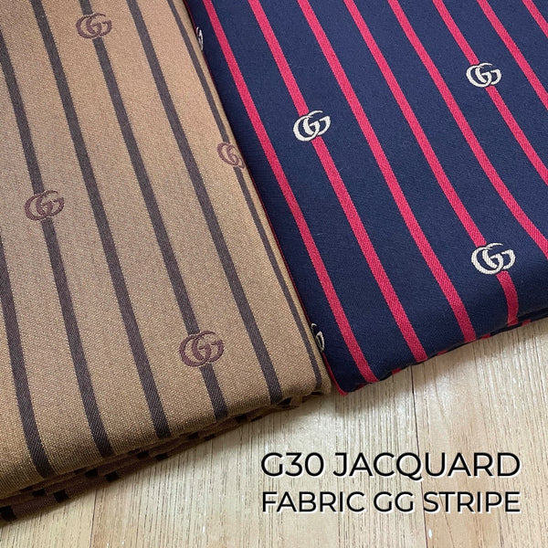 G30 Jacquard Fabric Stripe Taupe and Black